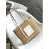 LOEWE Straw Tote Bag With White Leather Logo Patch And Dual Handles size:30×21×11cm #A54072