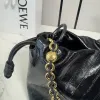 Loewe Flamenco Purse Croc-Effect Leather Shoulder Bag, 30 x 10.5 x 20 cm #A63233