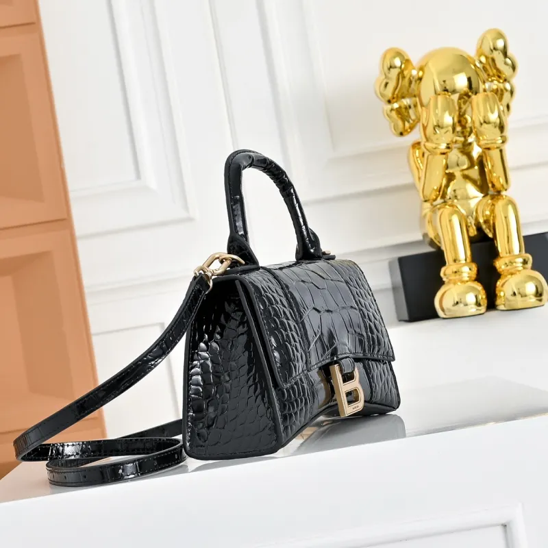 Balenciaga Hourglass Croc Embossed Handbag 19x8x21cm #A64986 Balenciaga Hourglass Croc Embossed Handbag 19x8x21cm #A64986