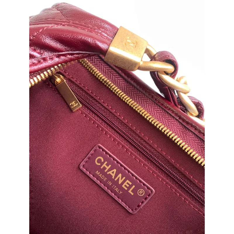 Chanel 4923 Quilted Hobo Bag in Crinkled Lambskin Size 32x30x12CM #A62915