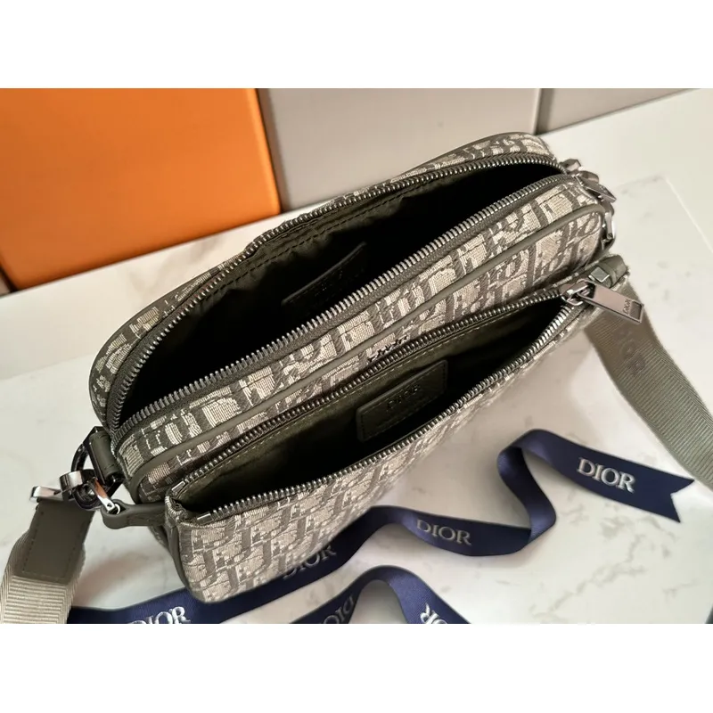 D-ior Beige Oblique Pattern Crossbody Bag With Signature Strap And Pouch  size:23×17×4cm #A54108