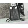 D-ior Mens Grey Oblique Canvas & Grained Leather Backpack - Stylish Luxury for Daily & Travel Use H870 #A57315