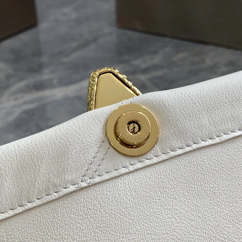 Bvlgari Serpenti Diamond Blast Shoulder Bag In Creamy White Leather For Luxury Style #A51665