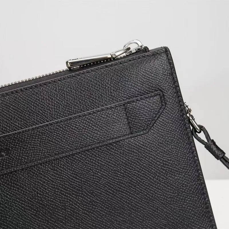 Bally Black Leather Clutch With Signature Stripe For Sophisticated Accessorizing #A51669