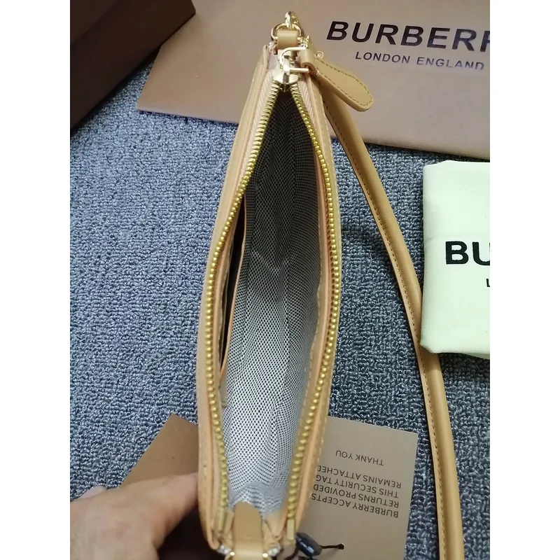 Burberry Canvas And Leather Shoulder Bag With Branding In Neutral Tones #A51529