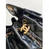 Chanel Hobo Shoulder Bag  Hippie Style Vintage Gold Coin Button Drawstring Bucket Bag #A59440