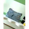 Chanel Womens Denim Shoulder Bag - Quilted Design, Gold-Tone CC Logo & Chain Strap, Stylish Denim Flap Bag with Functional Pockets for Luxury Fashion #A56742