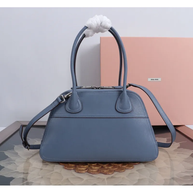Miu Miu Vivant Suede Leather Bowling Top Handle Bag 32×19.5×11cm #A65025