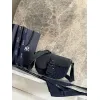 D-ior Blue Denim Oblique Pattern Crossbody Bag With Leather Accents size:19×13×4cm #A54113 D-ior Blue Denim Oblique Pattern Crossbody Bag With Leather Accents size:19×13×4cm #A54113