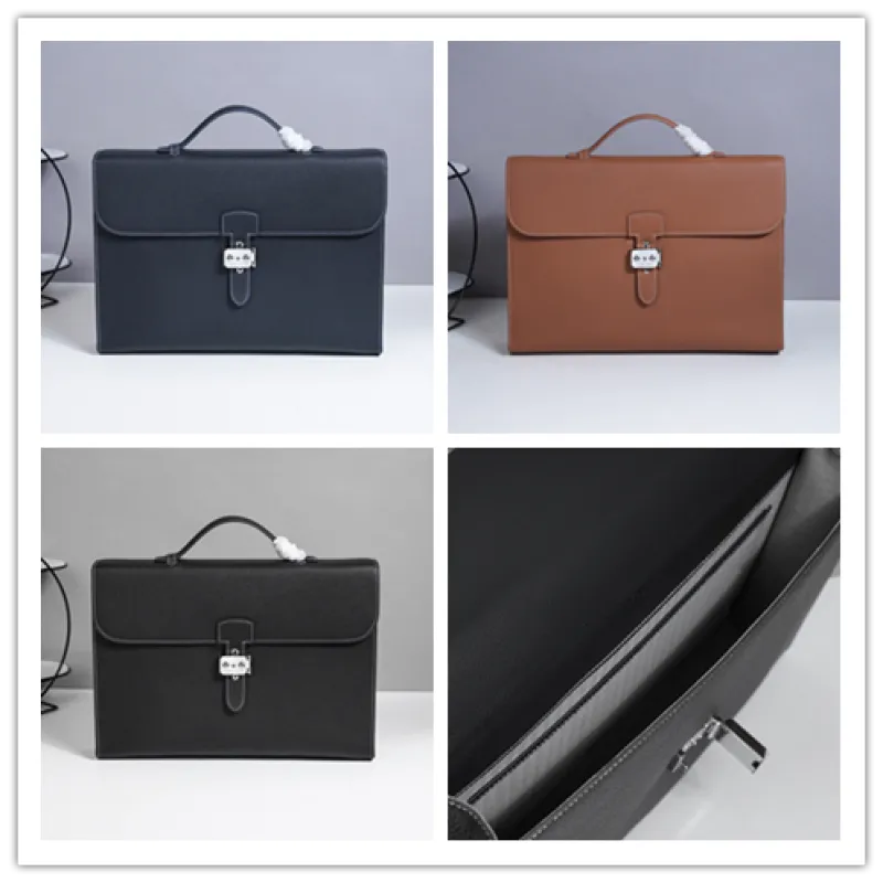 Hermes Leather Briefcase Collection: Timeless Design for the Discerning Professional size:39×29×6cm #A53668