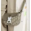 D-ior Olive Green Oblique Pattern Crossbody Bag With Signature Lock Design  size:19×13×4cm #A54109