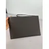 Fendi Pouch Sleek Black Leather Minimalist Logo Redefining Timeless Elegance size:30×20cm #A54204 Fendi Pouch Sleek Black Leather Minimalist Logo Redefining Timeless Elegance size:30×20cm #A54204