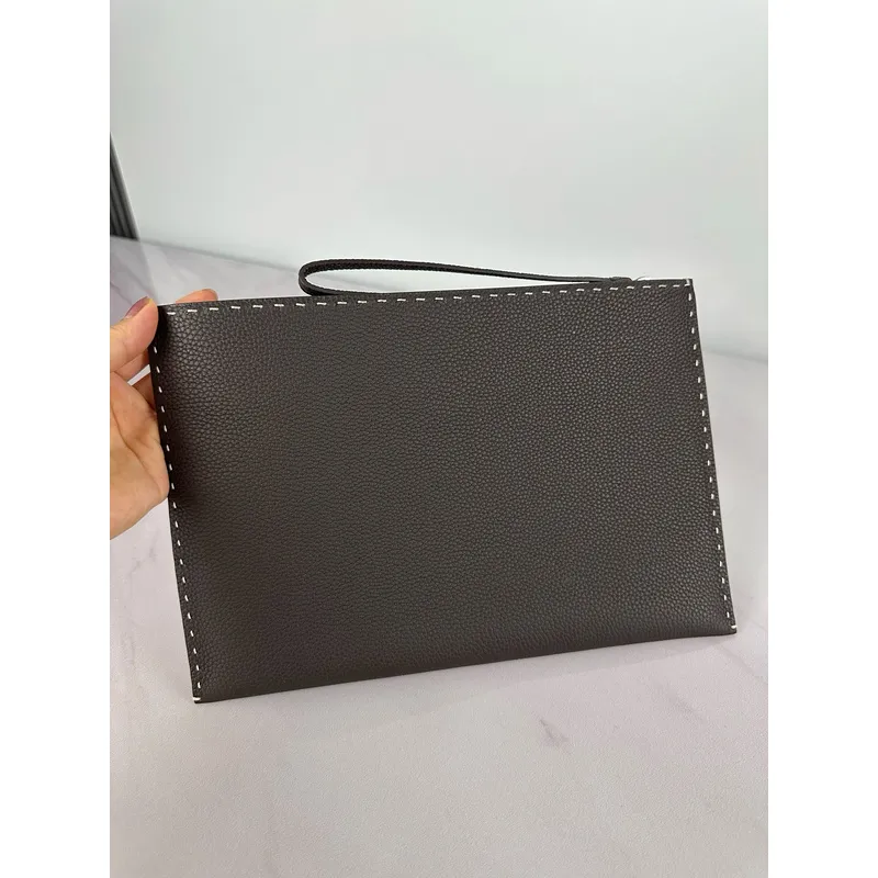 Fendi Pouch Sleek Black Leather Minimalist Logo Redefining Timeless Elegance size:30×20cm #A54204 Fendi Pouch Sleek Black Leather Minimalist Logo Redefining Timeless Elegance size:30×20cm #A54204