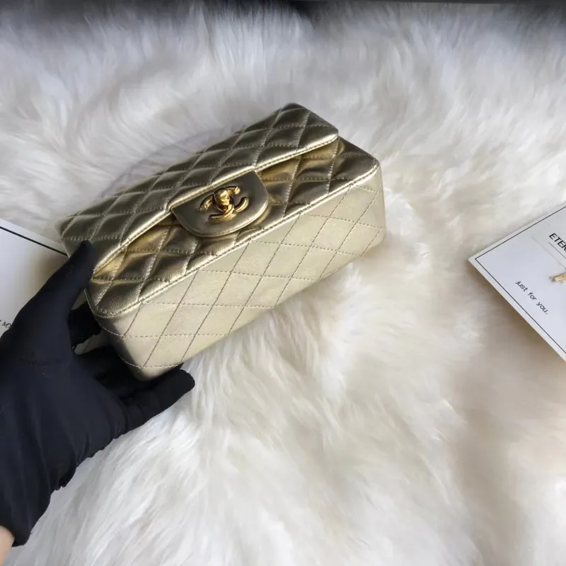 Chanel Classic Flap Bag gold Shoulder Bag #A62506