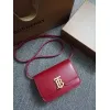 Burberry Red Leather Crossbody Bag With Iconic Gold TB Hardware #A51002 Burberry Red Leather Crossbody Bag With Iconic Gold TB Hardware #A51002