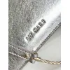 Bvlgari Serpenti Metallic Silver Top Handle Bag With Iconic Motif #A51653
