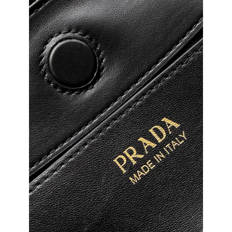Prada Cleo Shoulder Bag (4 Colors) – Brown/Navy/Black/White Saffiano Leather with Gold-Tone Chain Strap #A59176