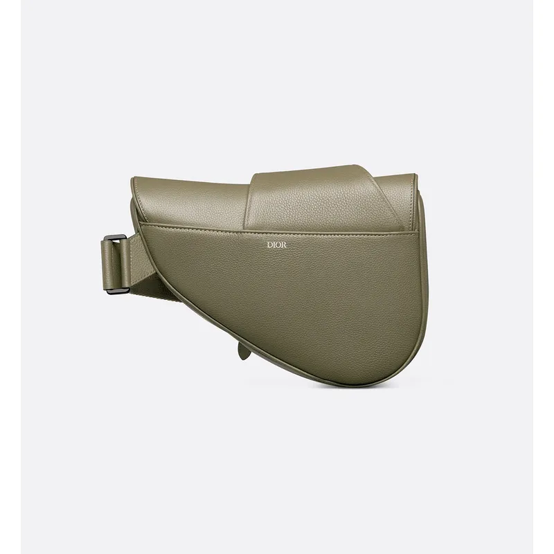 D-ior Saddle Belt Bag in Olive Green Leather With Signature Strap Design size:27×20×5cm #A54111 D-ior Saddle Belt Bag in Olive Green Leather With Signature Strap Design size:27×20×5cm #A54111
