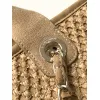 Chanel Woven Tote Textured Raffia Signature Logo &amp Chain Embracing Summer Elegance size38 #A54203
