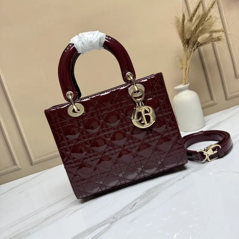 D-ior Lady Handbags Black/Wine/Red/White #A57293