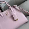 Burberry Handbag Two Tone Leather &amp Gold “TB” Logo Epitomizing Sophisticated Elegance size:27×11×20cm #A54200