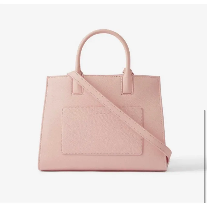 Burberry Handbag Two Tone Leather &amp Gold “TB” Logo Epitomizing Sophisticated Elegance size:27×11×20cm #A54200
