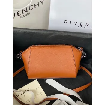 Givenchy Orange Leather Crossbody Bag With Signature Branding #A52347
