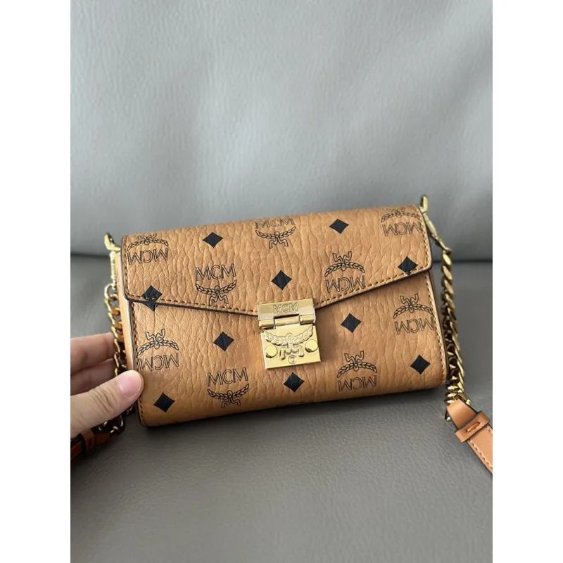 MCM Small Envelope Crossbody Bag, Visetos Monogram, Style 65008 11-18.5-4cm #A61796