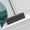 Goyard Canvas Clutch with Leather Trim #A45656 Goyard Canvas Clutch with Leather Trim #A45656