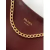 Prada Cleo Shoulder Bag (4 Colors) – Brown/Navy/Black/White Saffiano Leather with Gold-Tone Chain Strap #A59176