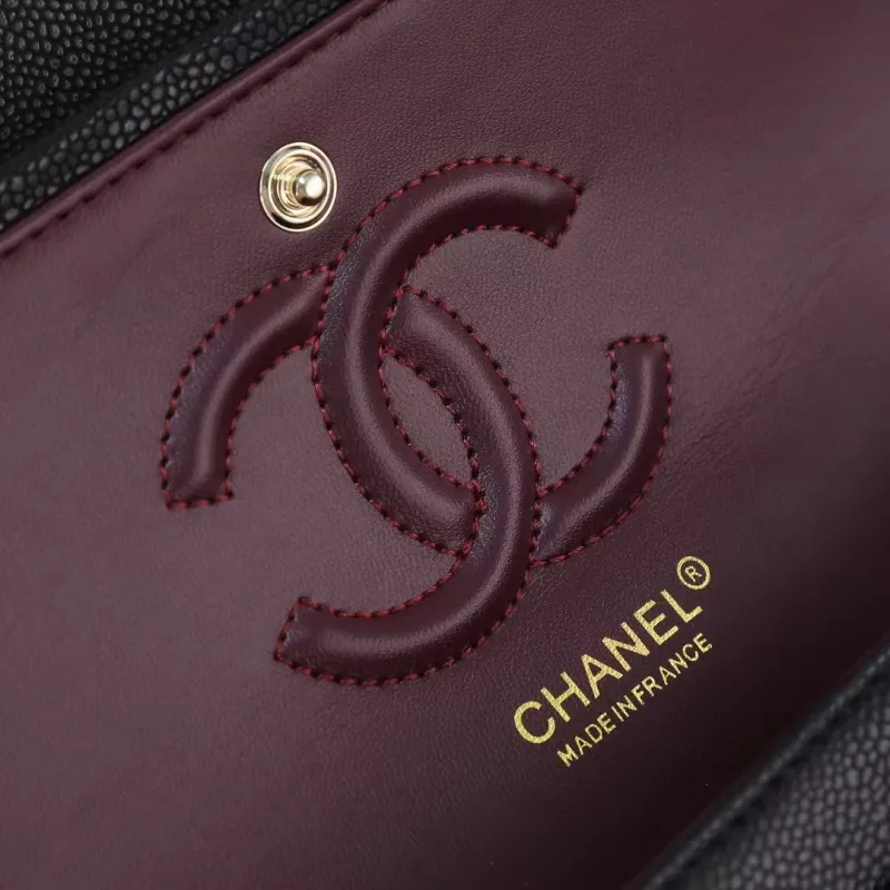 Chanel Classic Flap Bag In Black Caviar Leather Timeless Luxury Accessory #A51771