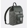 D-ior Hit the Road Backpack with Flap – Anthracite Gray Oblique Jacquard & Grained Calfskin  #A59161