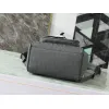 D-ior Mens Grey Oblique Canvas & Grained Leather Backpack - Stylish Luxury for Daily & Travel Use H870 #A57315