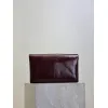 SAINT LAURENT Cassandra Envelope Clutch – Burgundy Smooth Leather with Gold YSL Logo (Detachable Chain Strap) #A58784
