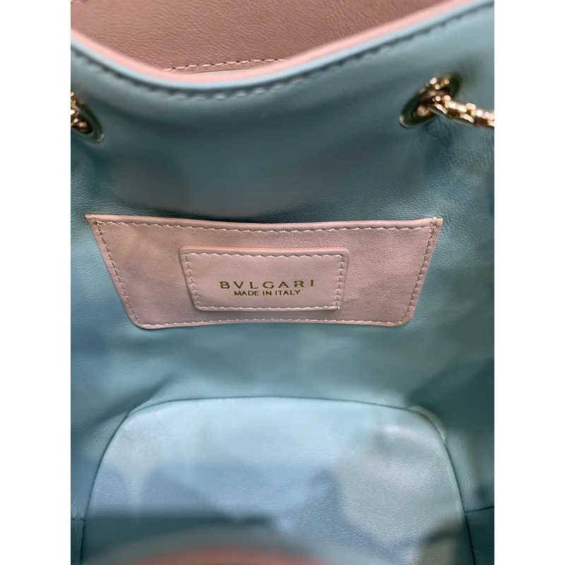 Bvlgari Serpenti Bucket Bag In Blush Leather With Iconic Detailing #A51661 Bvlgari Serpenti Bucket Bag In Blush Leather With Iconic Detailing #A51661