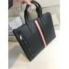 Bally Black Leather Briefcase With Iconic Stripe For Sophisticated Business Style #A51672 Bally Black Leather Briefcase With Iconic Stripe For Sophisticated Business Style #A51672