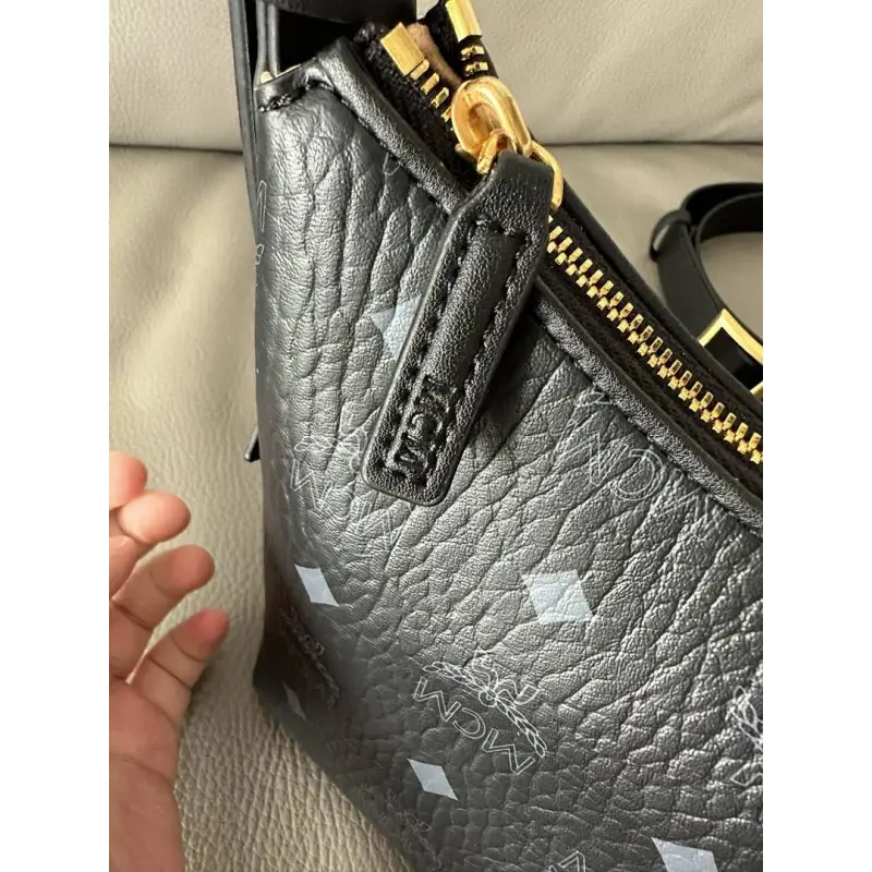 MCM Aren Visetos Hobo Shoulder Bag, PVC Leather, Style 65037 26x19x9.5cm #A61792