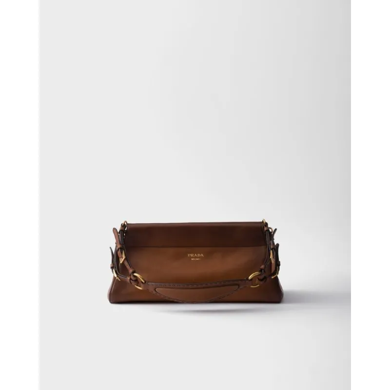 Prada Black Leather Shoulder Bag 1BC262 #A55688