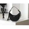 Prada Crescent - Shaped Leather Shoulder Bags in Diverse Color Options size:22×18×6cm #A53924 Prada Crescent - Shaped Leather Shoulder Bags in Diverse Color Options size:22×18×6cm #A53924