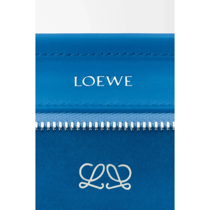 Loewe Amazona 180 Blue Leather Top Handle Bag 34.5x14x27cm #A64991
