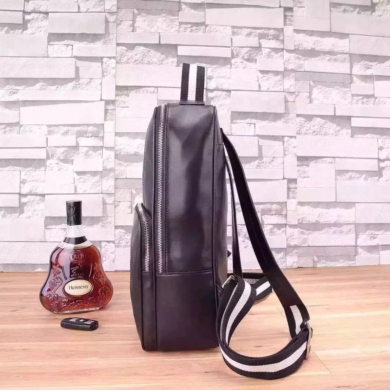 Bally Leather Backpacks With Signature Straps For Sophisticated Travel And Daily Looks #A51673 Bally Leather Backpacks With Signature Straps For Sophisticated Travel And Daily Looks #A51673