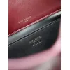 SAINT LAURENT Cassandra Envelope Clutch – Burgundy Smooth Leather with Gold YSL Logo (Detachable Chain Strap) #A58784