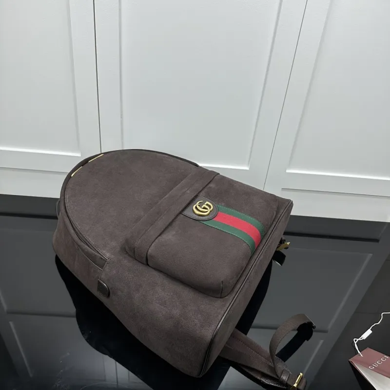 Gucci Burgundy Suede Backpack (834466) - GG Logo, Premium Hardware, 36.5×41×18cm #A59999 Gucci Burgundy Suede Backpack (834466) - GG Logo, Premium Hardware, 36.5×41×18cm #A59999