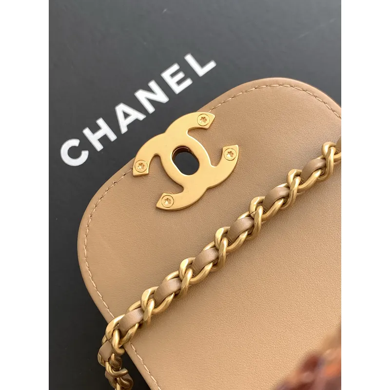 Chanel Sequined Top Handle Bags In Brown And Orange With Signature CC Logo size:13×19×7cm #A54383