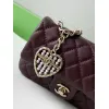 Chanel Mini Flap Bag Quilted Leather Heart Charm & CC Logo Timeless Elegance size:12×8×cm #A54206 Chanel Mini Flap Bag Quilted Leather Heart Charm & CC Logo Timeless Elegance size:12×8×cm #A54206