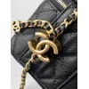Chanel Quilted Caviar Leather Mini Vanity Bag With Gold Chain Strap And CC Logo size:11×8×7cm #A54384
