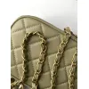 Chanel Quilted Mini Handbag With Top Handle And Gold Chain Strap size:11×20×8cm #A54382