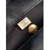 Chanel Black Quilted Leather Handbag With Gold Chain Strap And Iconic CC Logo size:18×29×8cm #A54386