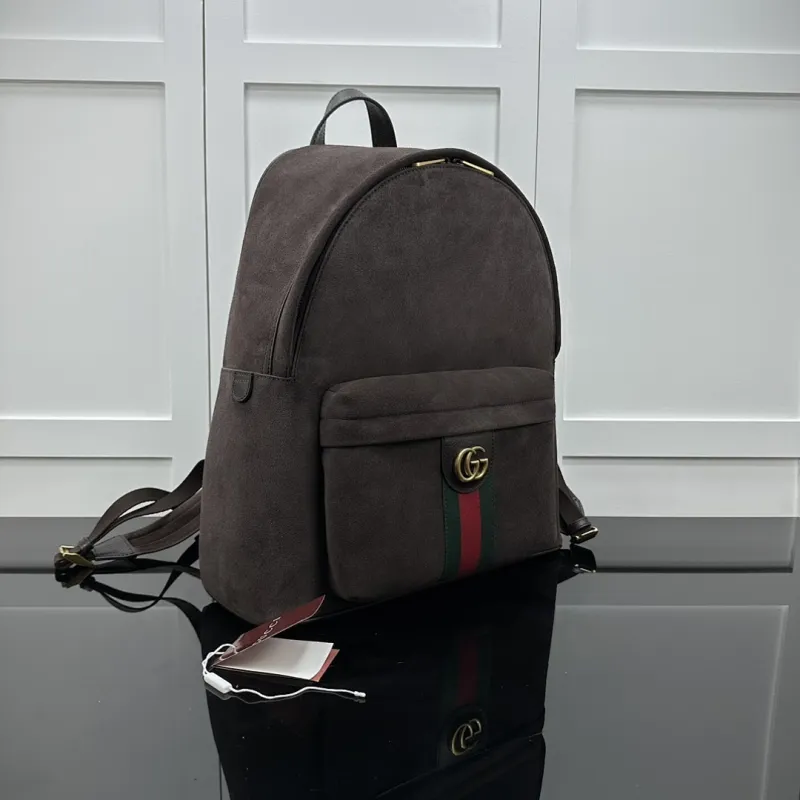 Gucci Burgundy Suede Backpack (834466) - GG Logo, Premium Hardware, 36.5×41×18cm #A59999 Gucci Burgundy Suede Backpack (834466) - GG Logo, Premium Hardware, 36.5×41×18cm #A59999