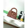 Chanel Sequined Top Handle Bags In Brown And Orange With Signature CC Logo size:13×19×7cm #A54383